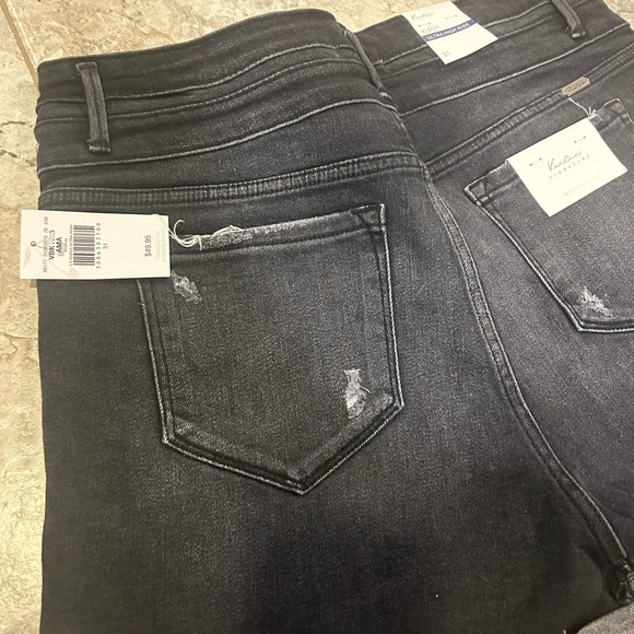 Women's Black Denim Shorts - Picture 6 of 7